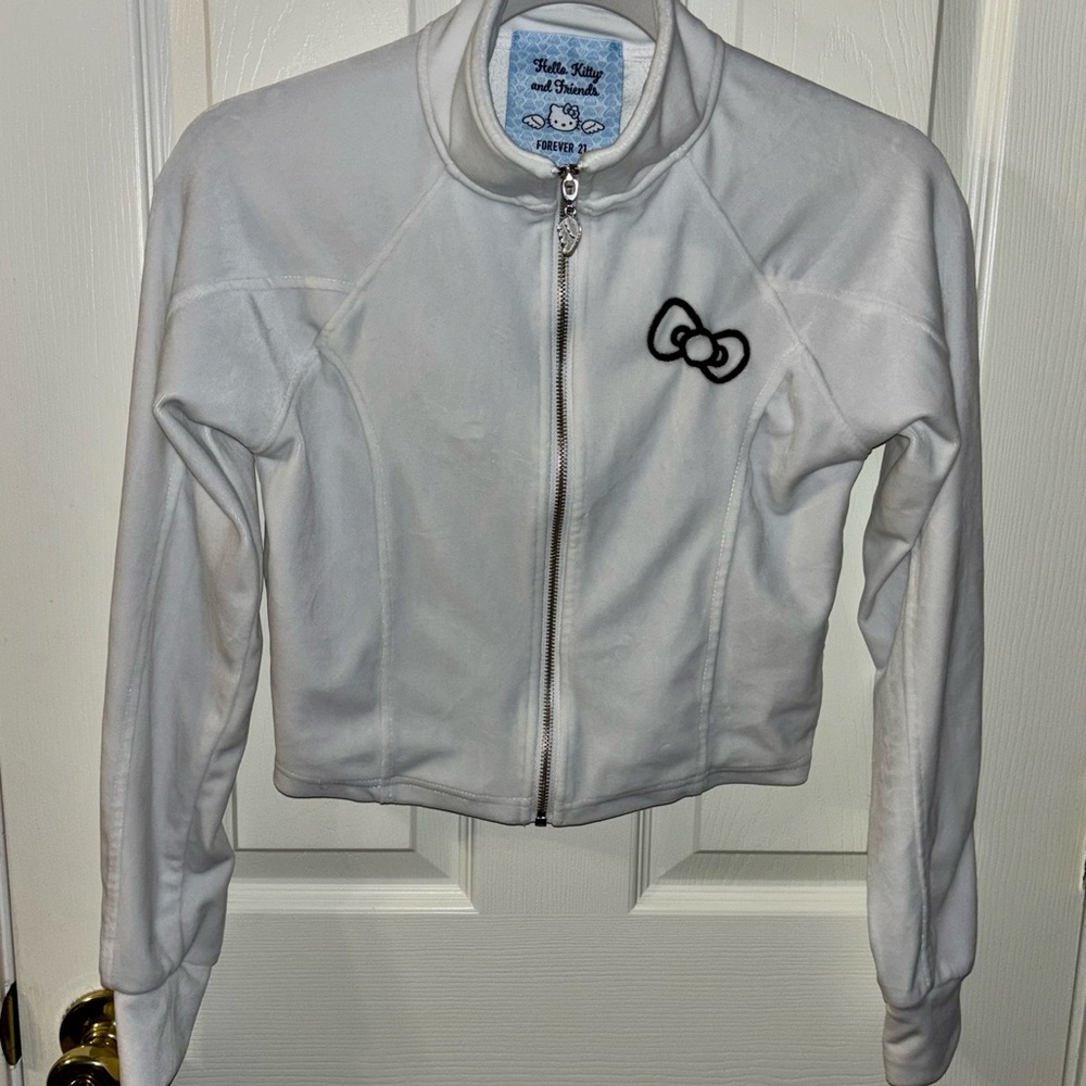 Hello Kitty & Friends X Forever 21 White Crop Top Jacket Size M Maybe Worn Once